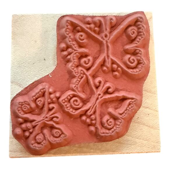 Great Impressions 3 Butterflies D286 Rubber Stamp - Picture 2 of 3